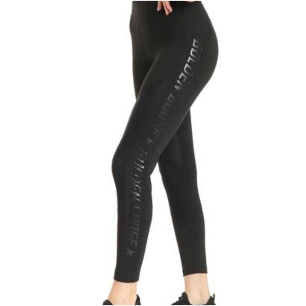 Golden Goose Leggings Black W/Black Logo Medium